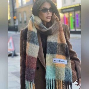Acne Studios Colorful Plaid Scarf